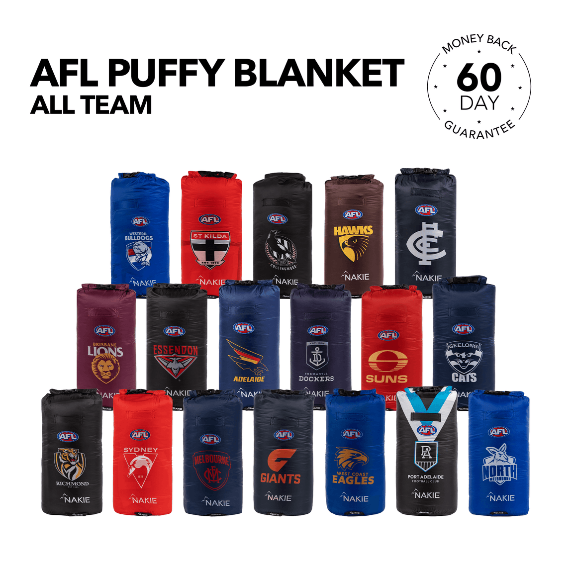AFL Sustainable Down Puffy Blanket - All Teams