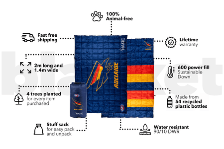 Adelaide Crows - AFL Sustainable Down Puffy Blanket