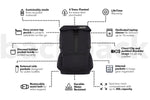 Midnight Black - Recycled Travel Backpack preview #3