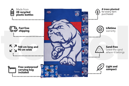 Western Bulldogs - AFL Recycled Sand Free Beach Towel