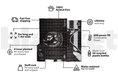 Collingwood Magpies - AFL Sustainable Down Puffy Blanket