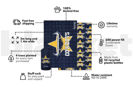 Cowboys  - NRL Sustainable Down Puffy Blanket