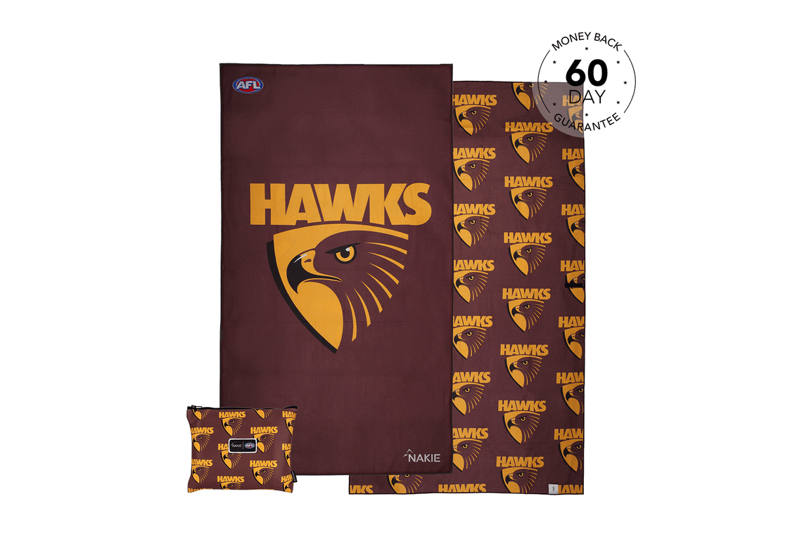 Hawthorn Hawks - AFL Recycled Sand Free Beach Towel