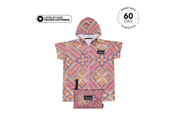 Rosy Tides - Kids Hooded Towel Recycled Sand Free