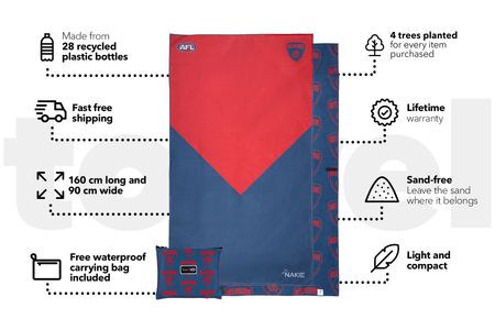 Melbourne Demons - AFL Recycled Sand Free Beach Towel