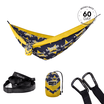 Nakie NRL Cowboys Hammock set with accessories on a white background, featuring a money-back guarantee badge.