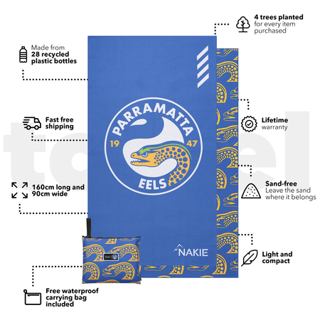 Eels - NRL Recycled Sand Free Beach Towel