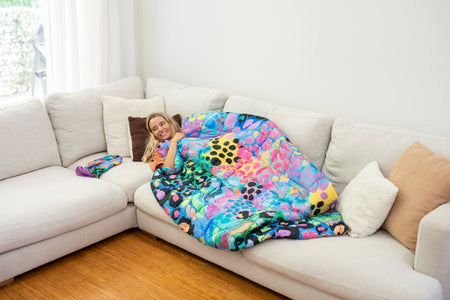 Kasey Rainbow - Sustainable Down Puffy Blanket