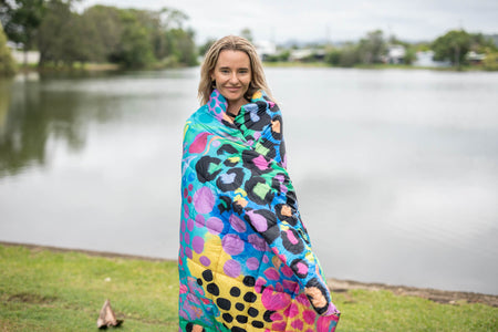 Kasey Rainbow - Sustainable Down Puffy Blanket