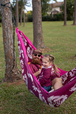 Man and child relaxing in Manly Sea Eagle NRL Nakie Recycled Hammock  preview #2