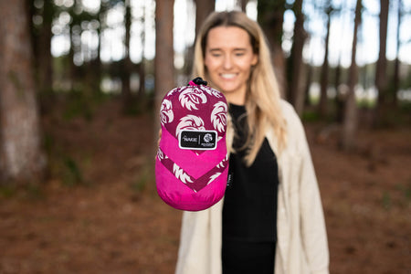 Manly Sea Eagle NRL Nakie Hammock in its convenient stuff sack