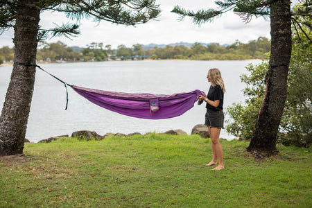 Mulberry Purple - Recycled Hammock with Straps