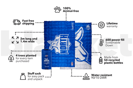 North Melbourne Kangaroos - AFL Sustainable Down Puffy Blanket