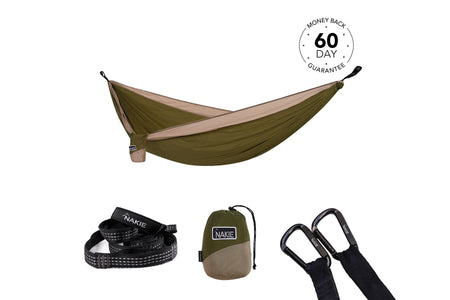 Olive Green - Recycled Hammock with Straps