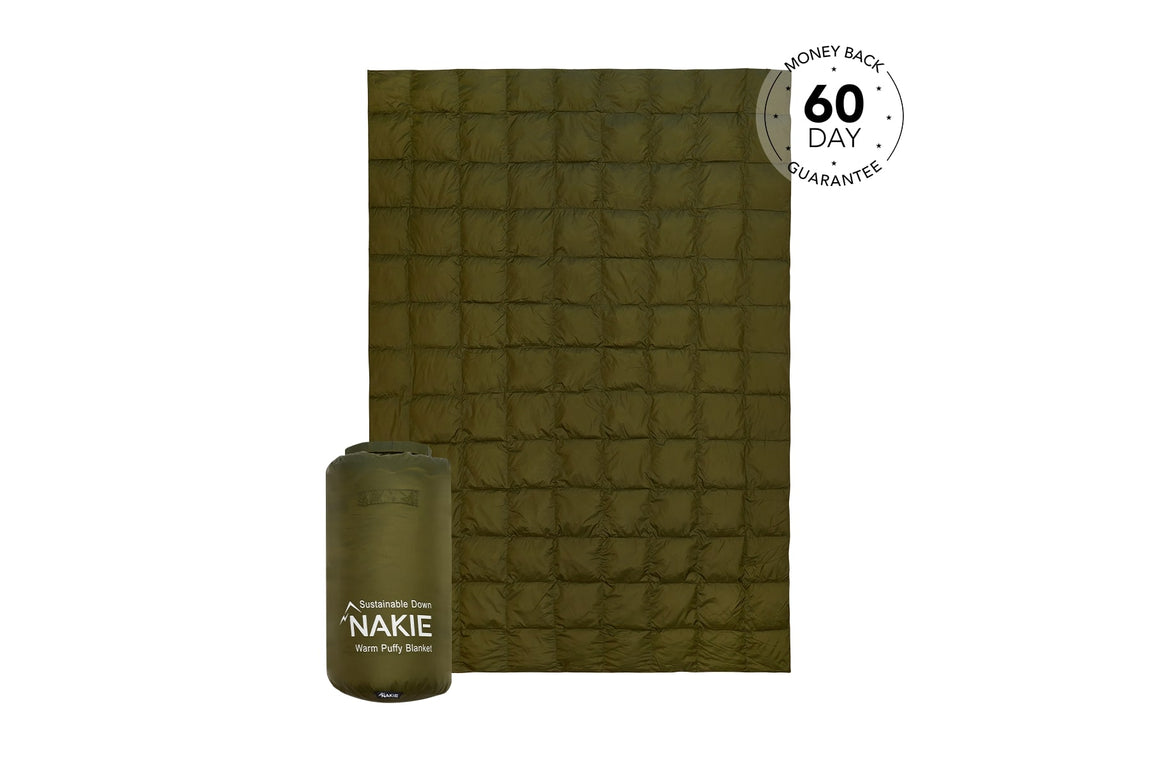 Olive Green - Sustainable Down Puffy Blanket