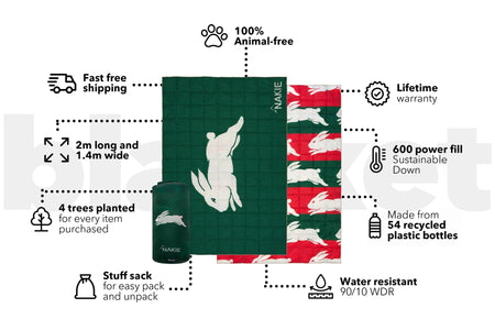 Rabbitohs - NRL Sustainable Down Puffy Blanket