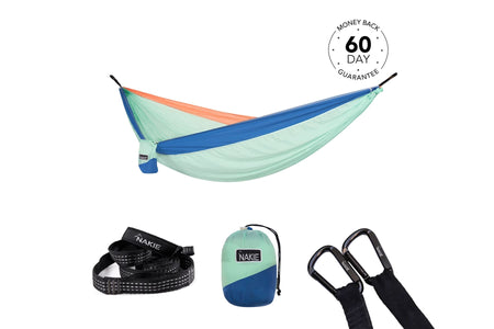 Sky Blue - Recycled Hammock with Straps