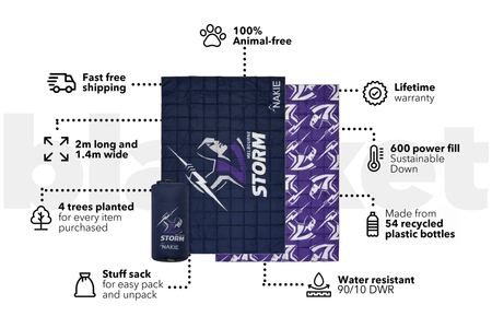 Storm - NRL Sustainable Down Puffy Blanket