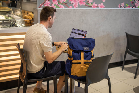 River Blue - Recycled Travel Backpack